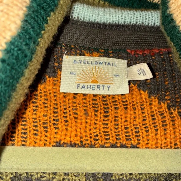 Faherty Paloma Duster Cardigan Yellowtail Knit Long Sweater Small - Picture 4 of 8